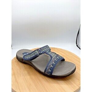 Skechers Reggae Outdoor Lifestyle Womens US 10 Slides Navy Blue Slip On Sandals